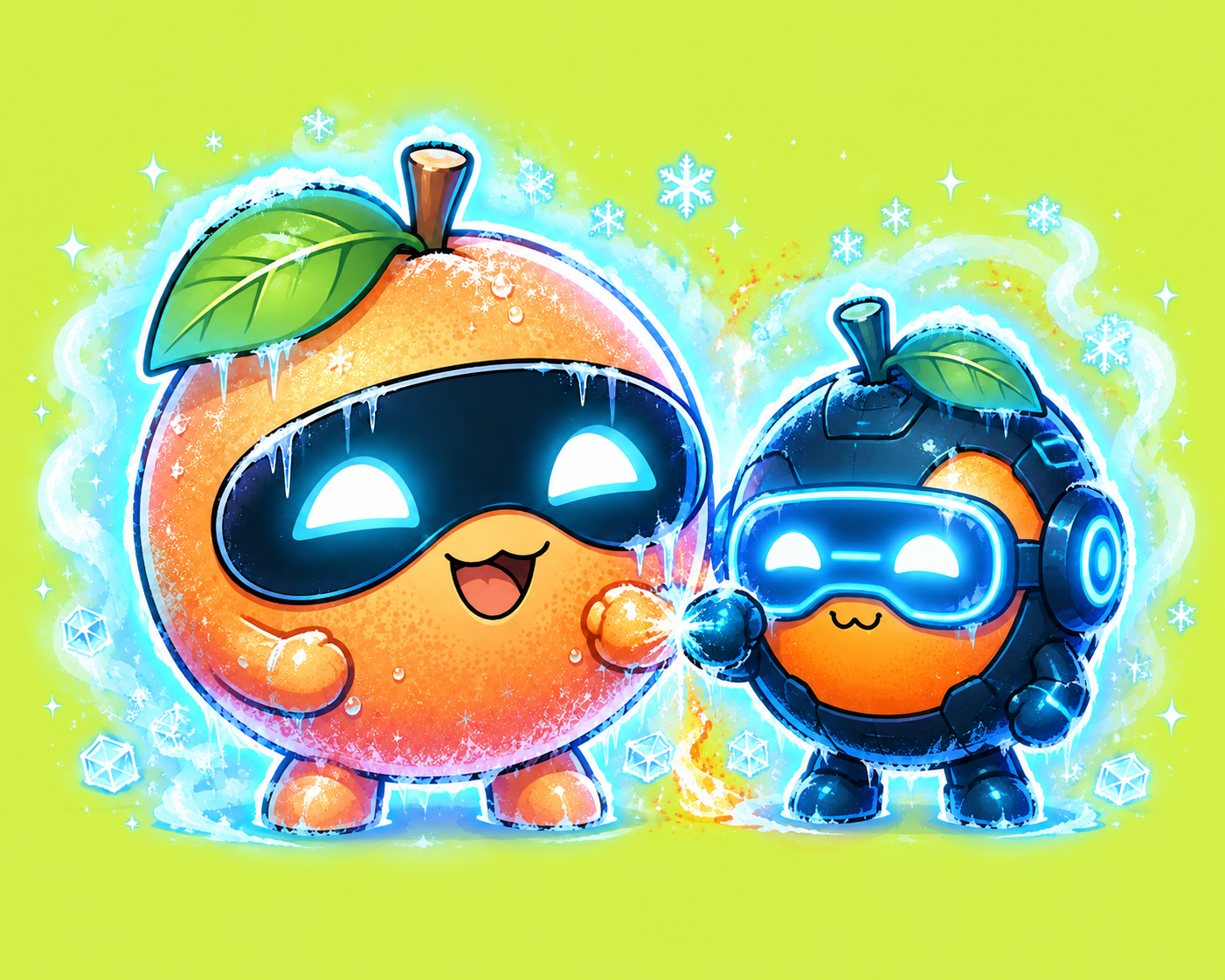 The two Artificial Orange characters together